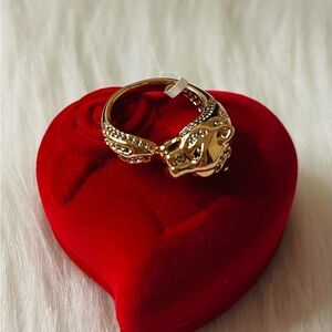 Elegant Panther Rose Gold Tone Women's Ring size 9